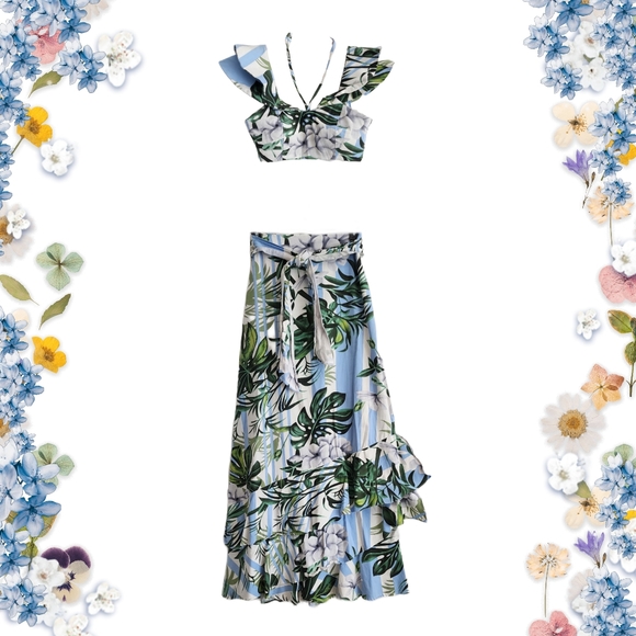 Midi Skirt Set - Colombian Designer Liliana Meza- 2 Matching Pieces - XS - Picture 1 of 5